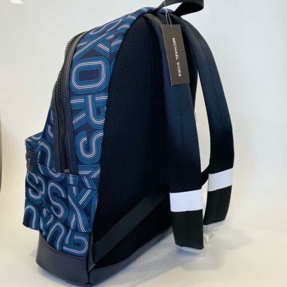 Michael Kors Mens Kent Graphic Logo Backpack Bag in Admiral - Picture 3 of 8